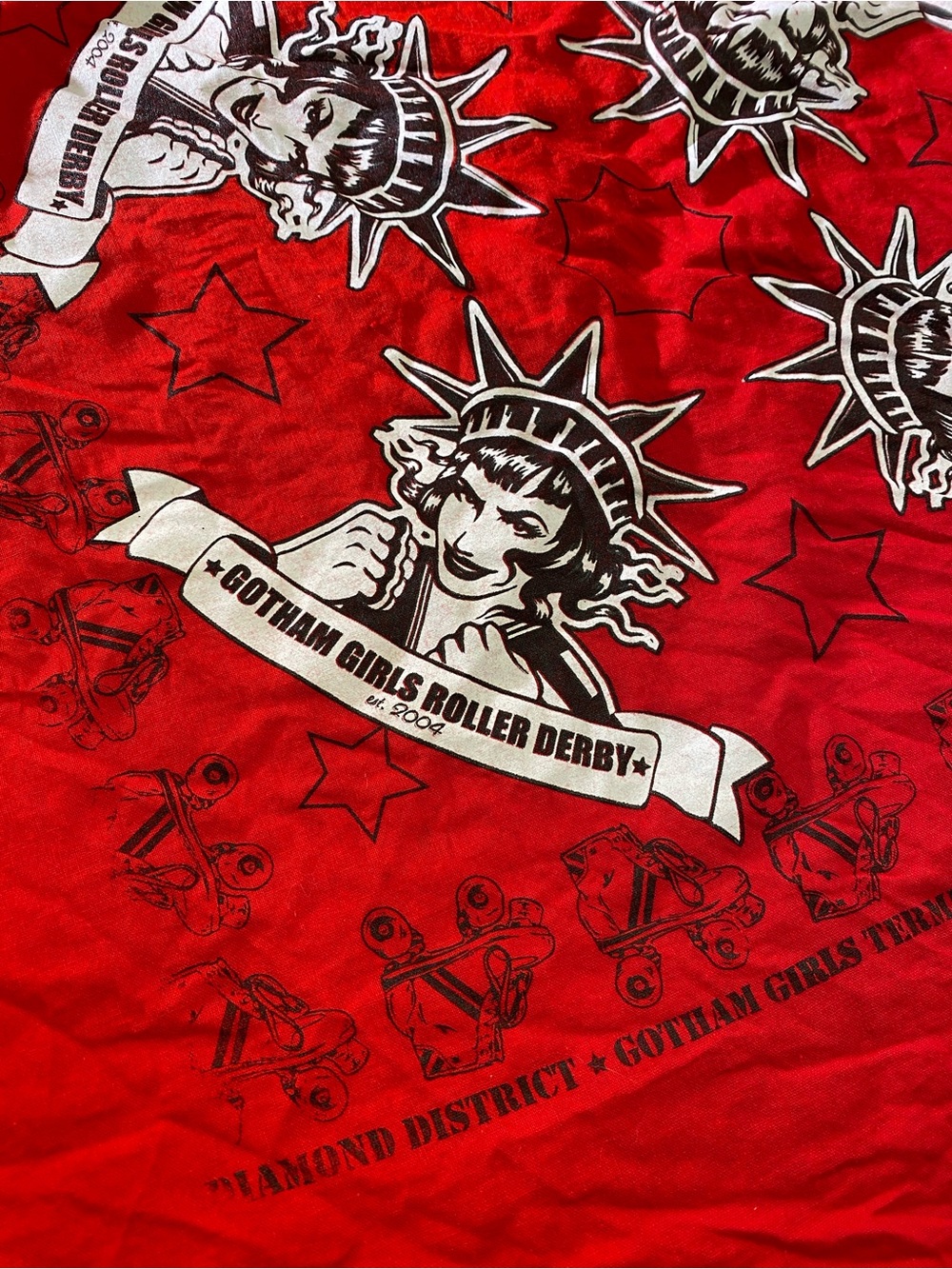 Gotham Girls Roller Derby Red Graphic Bandanna